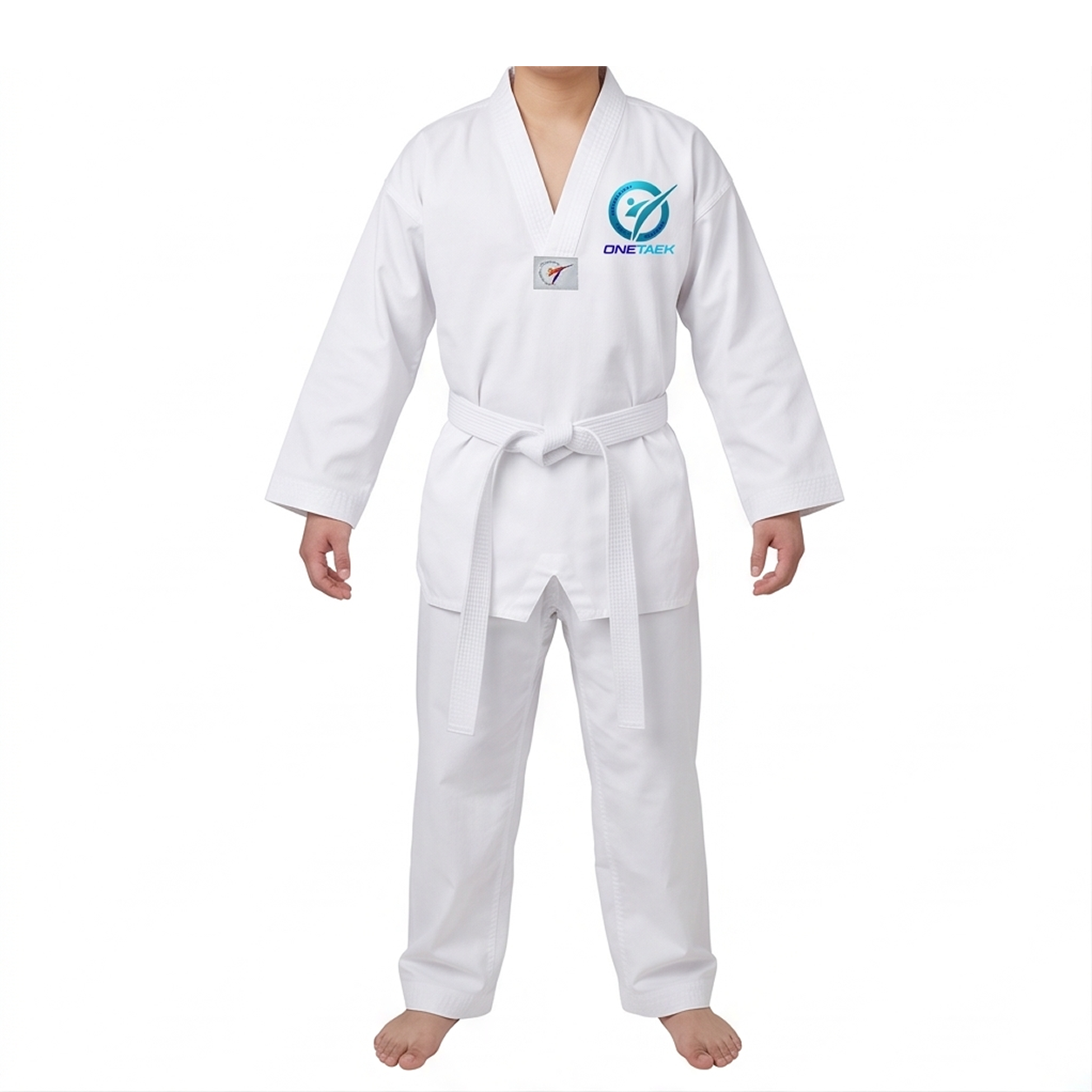 ONETAEK Tekvando (Taekwondo) Acemi Elbise Kıyafeti (Dobok) Beyaz Yaka