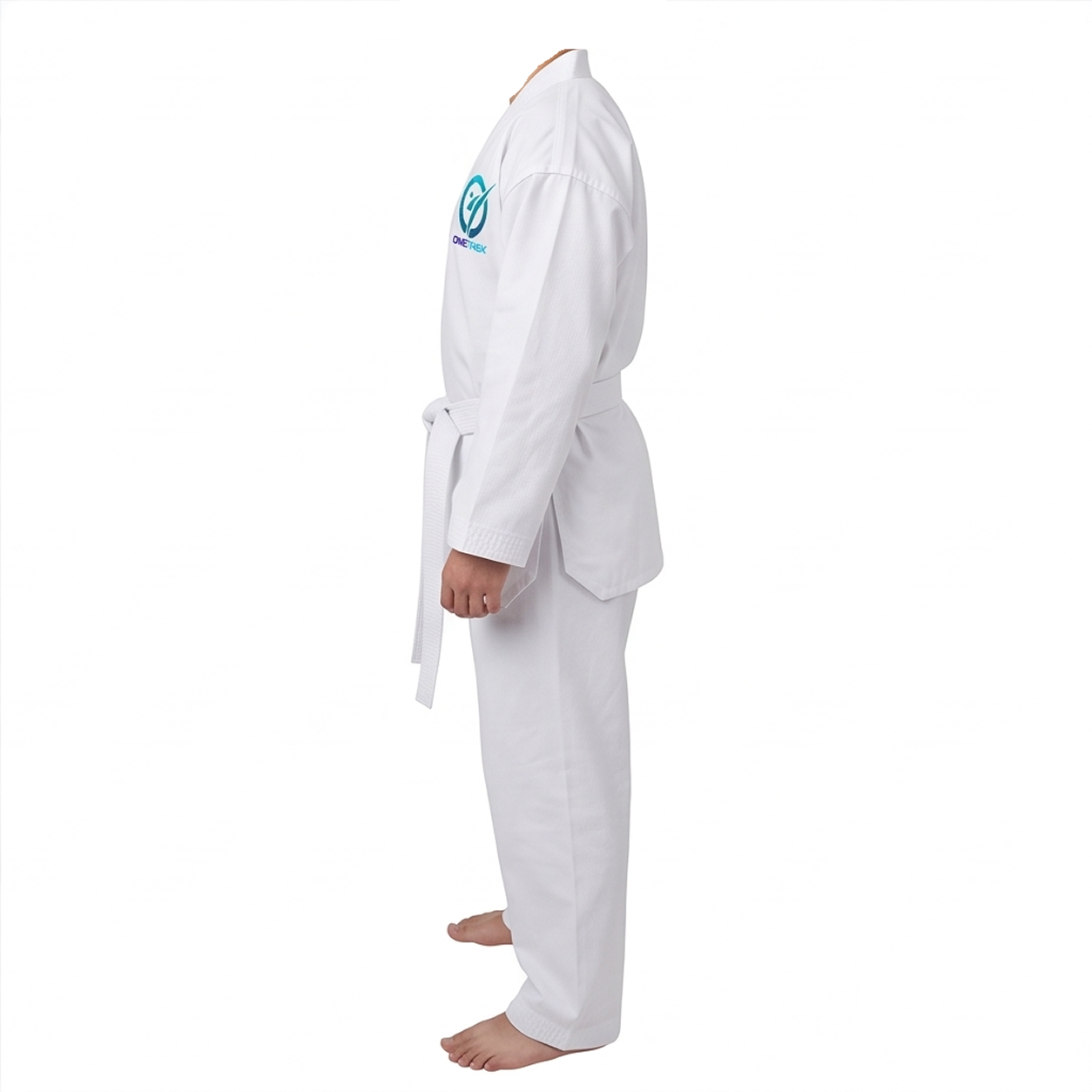 ONETAEK Tekvando (Taekwondo) Acemi Elbise Kıyafeti (Dobok) Beyaz Yaka - Görsel 4